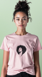 T-Shirt — Afro Silhouette Front & “Just Living My Best Life” Back Graphic